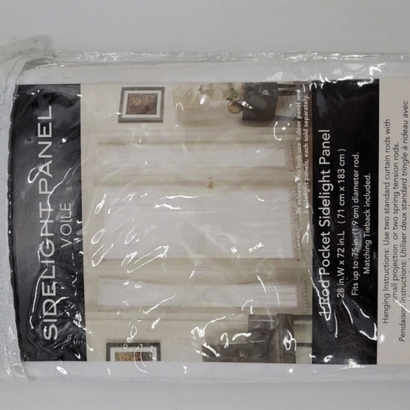 White Door Panel Voile 28 x 72 - Picture 3 of 6